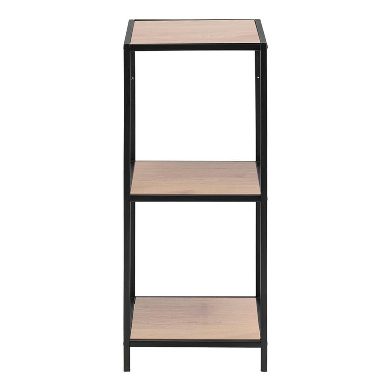 Seaford Shelving Unit - Small Open - Oak and Black Metal