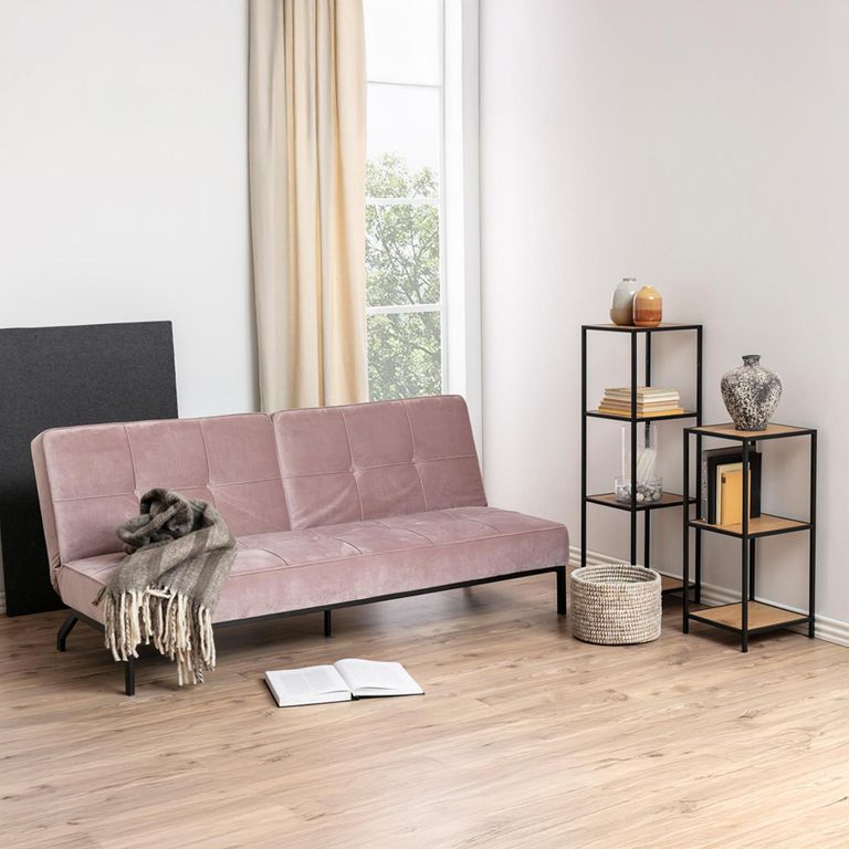 Seaford Shelving Unit - Small Open - Oak and Black Metal