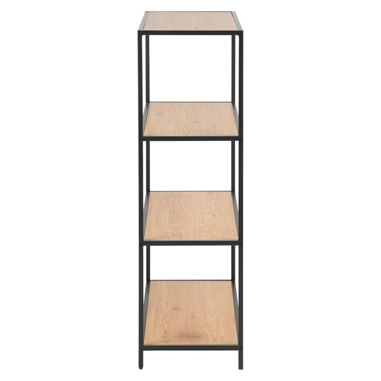 Seaford Shelving Unit - Short Open - Oak and Black Metal