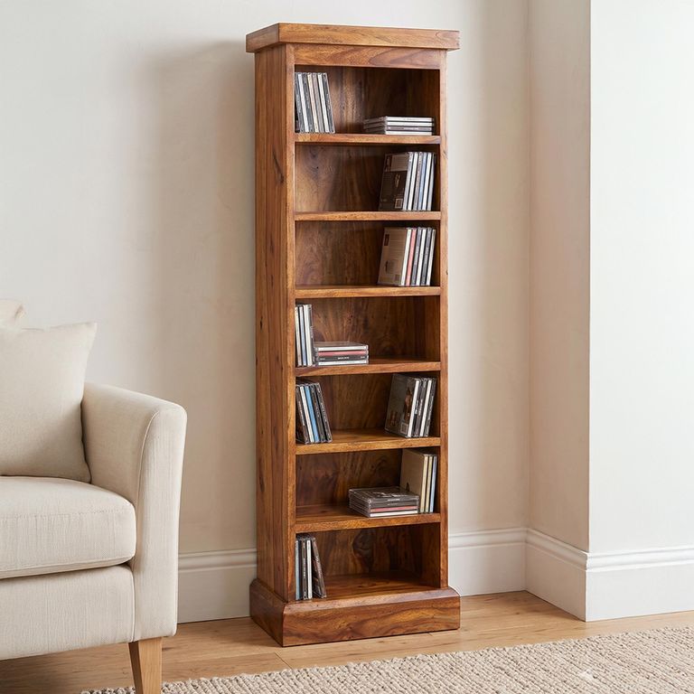 Vellar Sheesham Wood CD DVD Rack