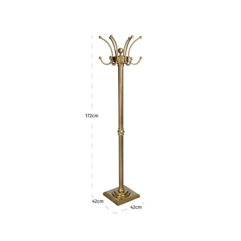Darwy Coat Rack - Antique Brass - Metal