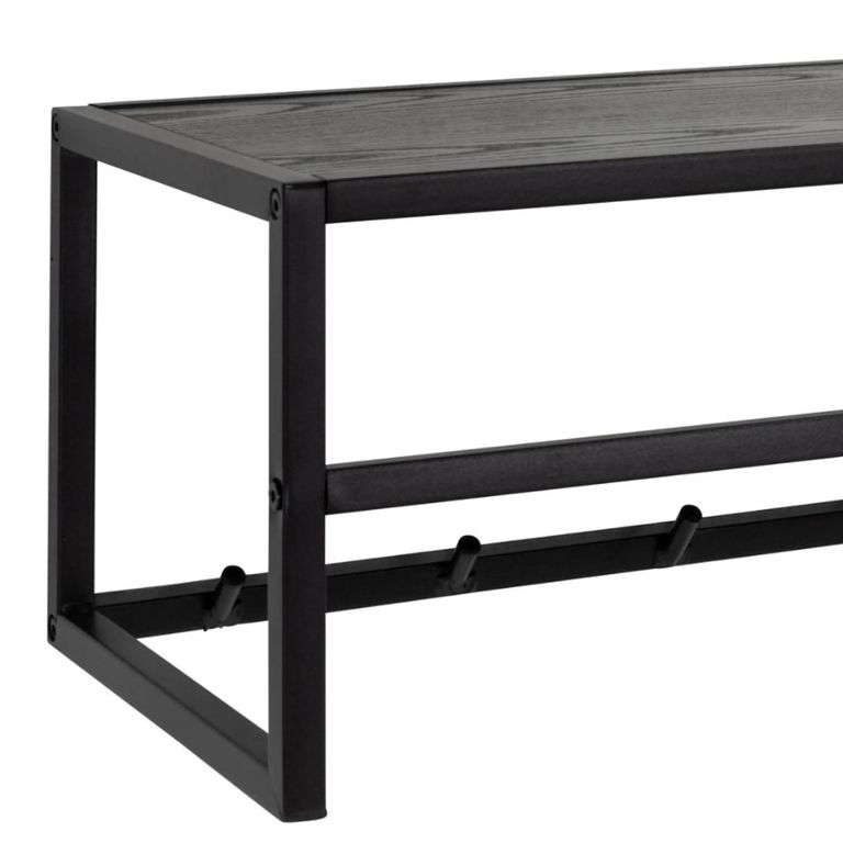 Seaford Clothes Rack - Wall Mounted - Black Metal