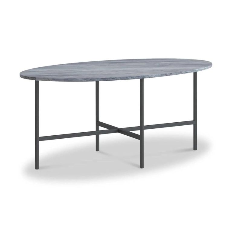Marmora Coffee Table - Oval - Grey Marble