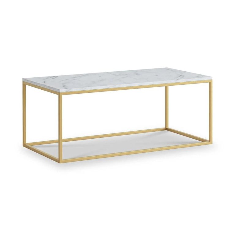 Marmora Coffee Table - White Marble & Gold