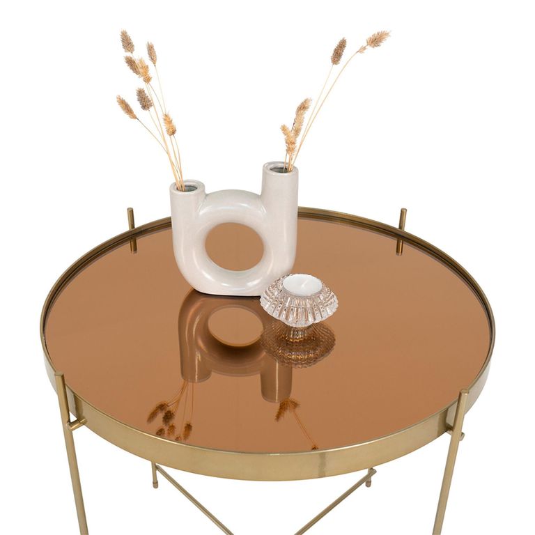 Venezia Coffee Table - Round - Brass - Glass and Metal