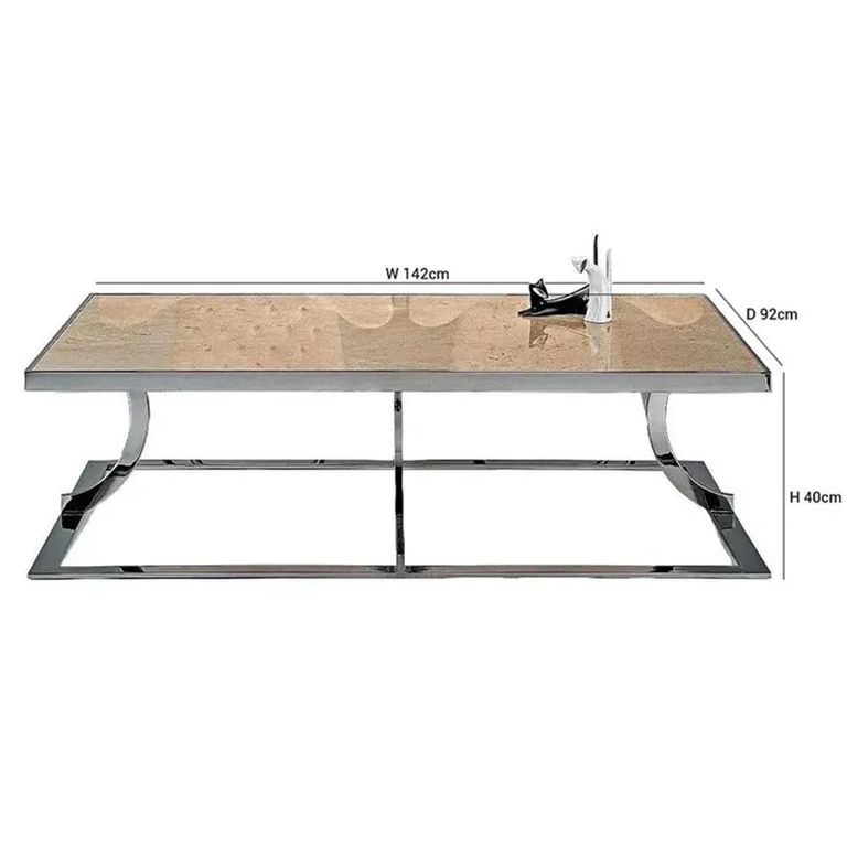 Clearance - Aurora Coffee Table - Marble with Stainless Steel Base - Variation Available - B187