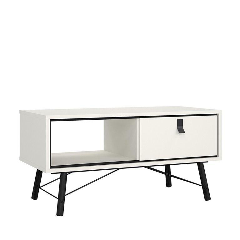 Ry Coffee Table - 1 Drawer - White