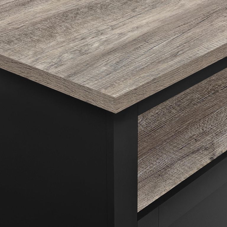 Carver Coffee Table - Weathered Oak & Black - 5047196PCOMUK