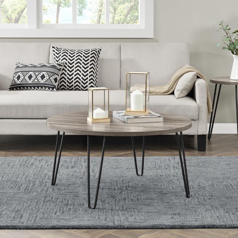Owen Retro Coffee Table - Round - Grey Oak - 3615307COMUK