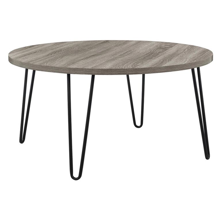 Owen Retro Coffee Table - Round - Grey Oak - 3615307COMUK