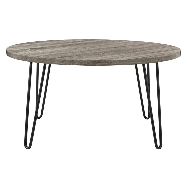 Owen Retro Coffee Table - Round - Grey Oak - 3615307COMUK