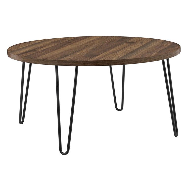 Owen Retro Coffee Table - Round - Walnut - 3615222COMUK