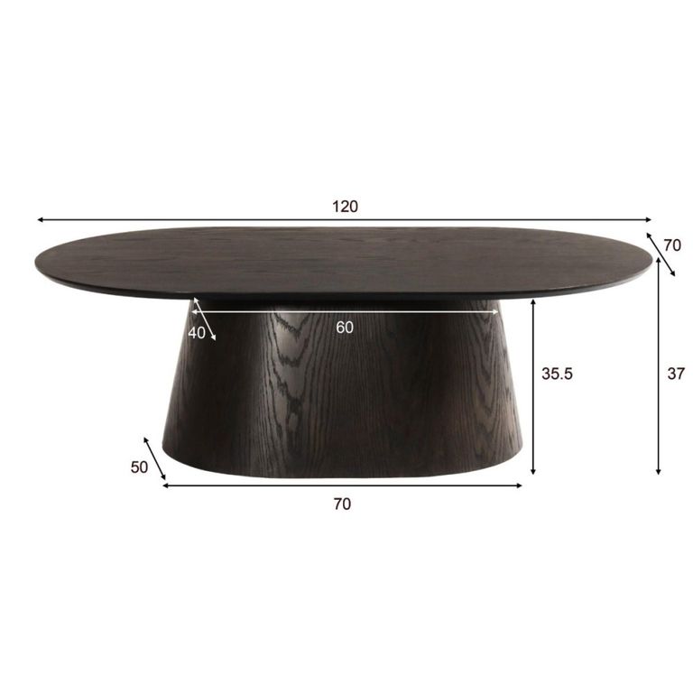 Novero Coffee Table - Oval - Large - Espresso Oak