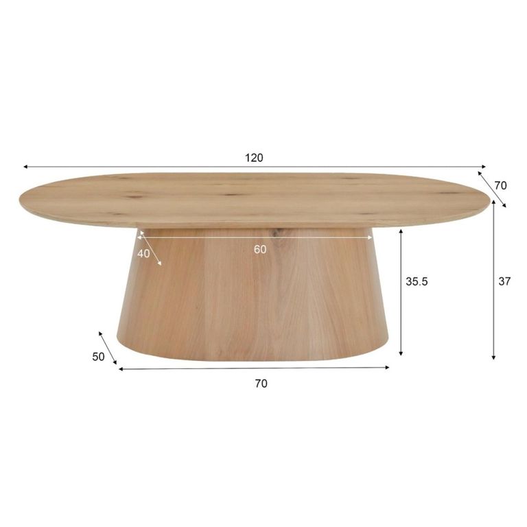 Novero Coffee Table - Oval - Large - Natural Oak
