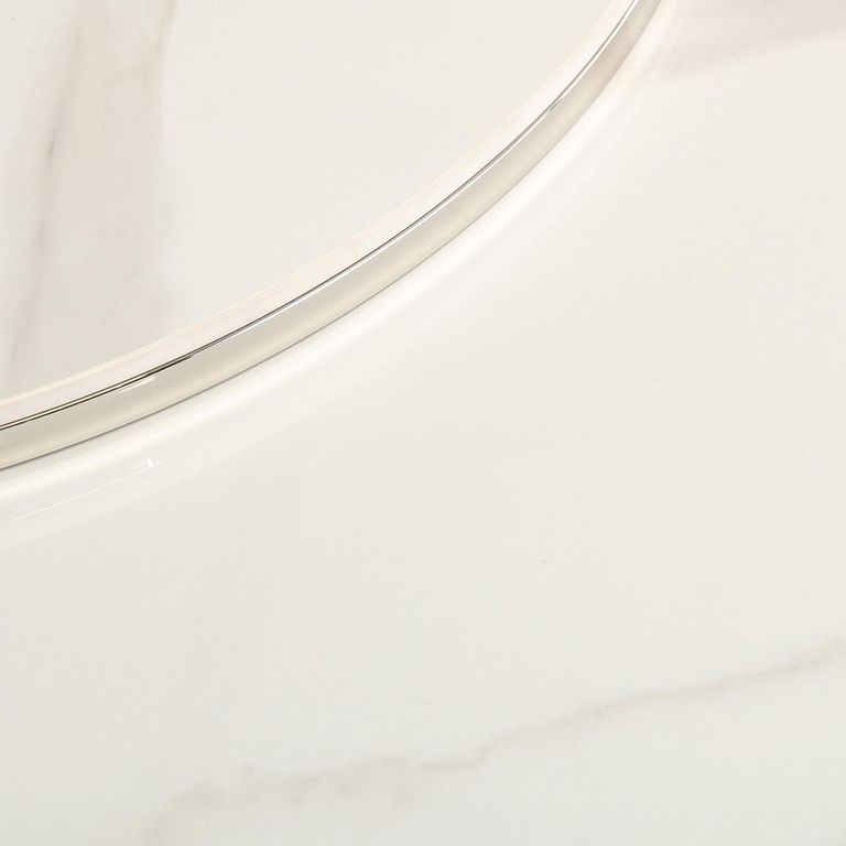 Hanson Coffee Tables - Set of 2 - Round - Italy White Sintered Stone and Chrome