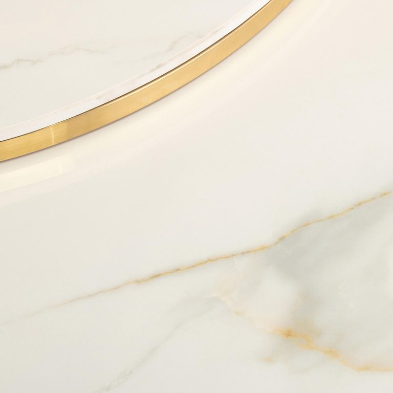 Portafino Coffee Tables - Set of 2 - Round - Kass Gold Marble Effect and Gold