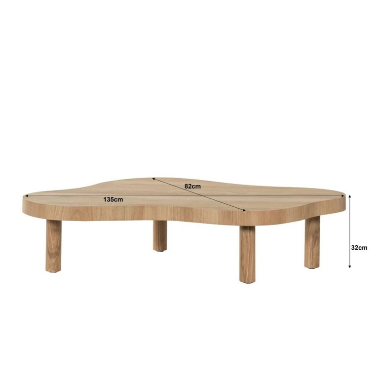 Tobago  Coffee Table - Abstract - Low - Natural Oak
