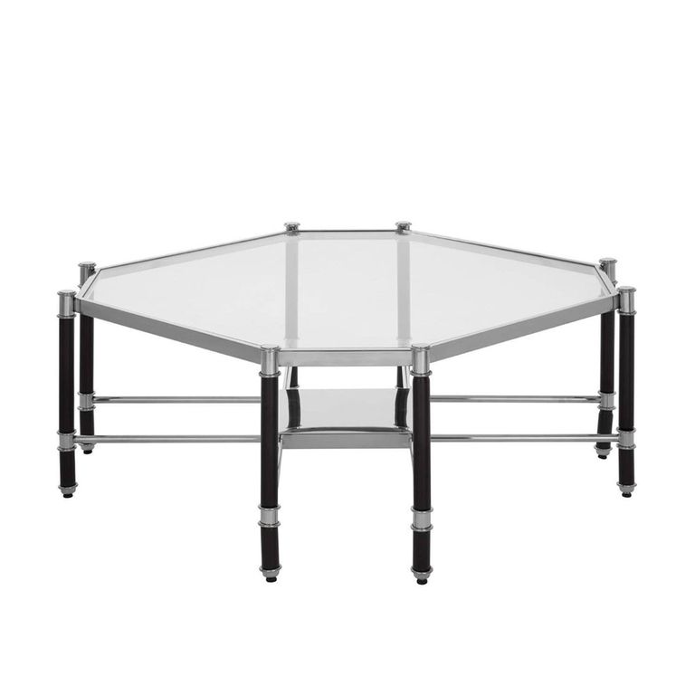 Allessi Coffee Table - Clear Glass and Chrome - Octagonal