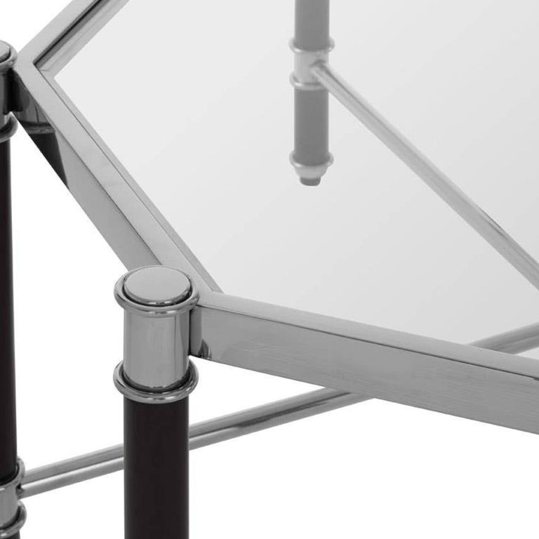 Allessi Coffee Table - Clear Glass and Chrome - Octagonal