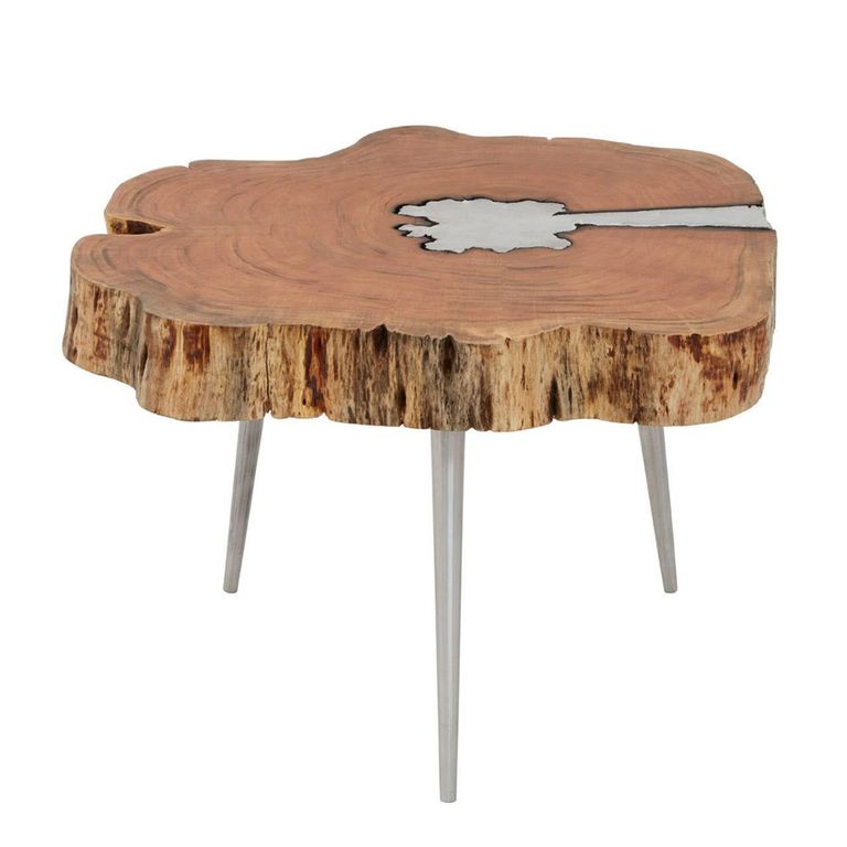 Almora Coffee Table - Log - Acacia Wood and Metal