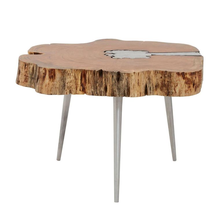 Almora Coffee Table - Log - Acacia Wood and Metal