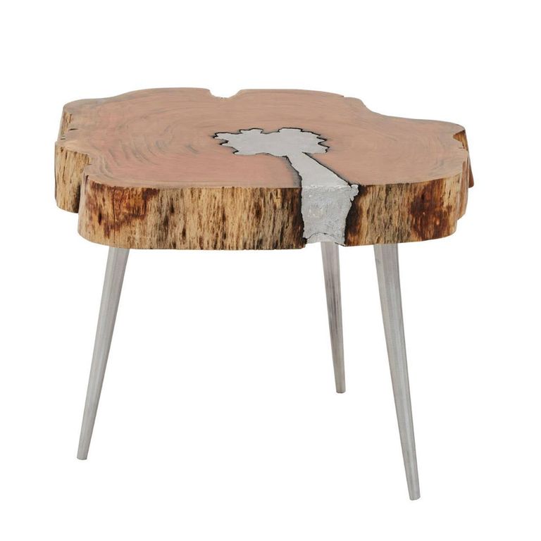 Almora Coffee Table - Log - Acacia Wood and Metal