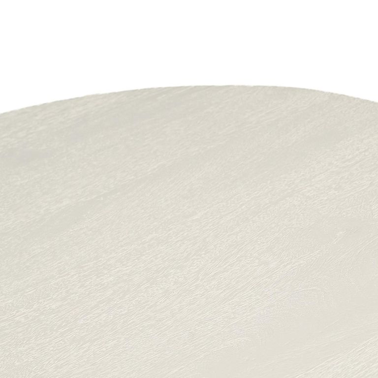 Patrice Fluted Coffee Table - Oval - Off White - Mango Wood