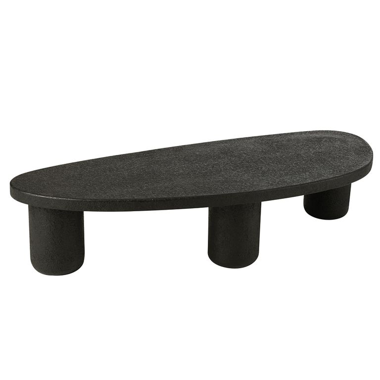 Coffee Table - Oval - Abstract - Large - Black - Wood