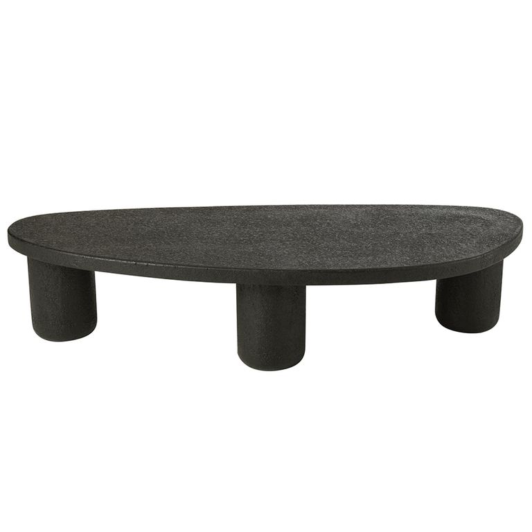 Coffee Table - Oval - Abstract - Large - Black - Wood
