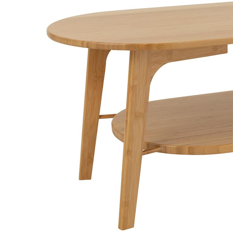 Coffee Table - Oval - Large - Natural - Bamboo Wood