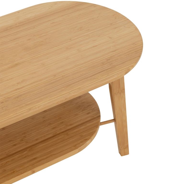 Coffee Table - Oval - Large - Natural - Bamboo Wood