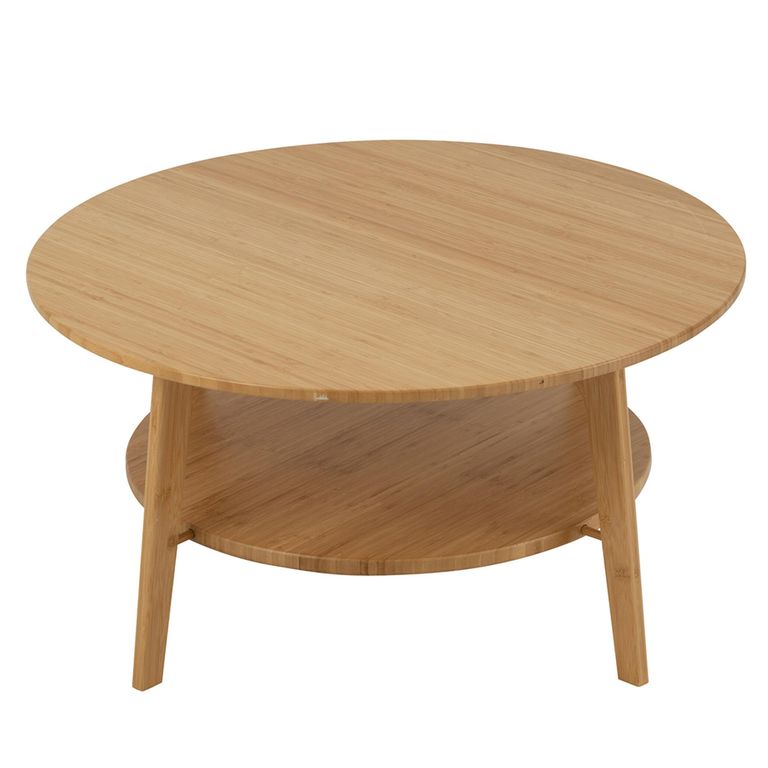 Coffee Table - Round - Large - Natural - Bamboo Wood