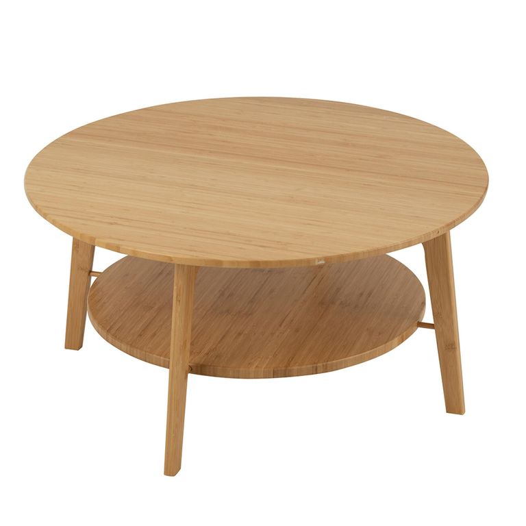 Coffee Table - Round - Large - Natural - Bamboo Wood
