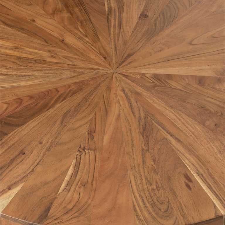 Coffee Table - Round - Drum Base - Natural - Acacia Wood