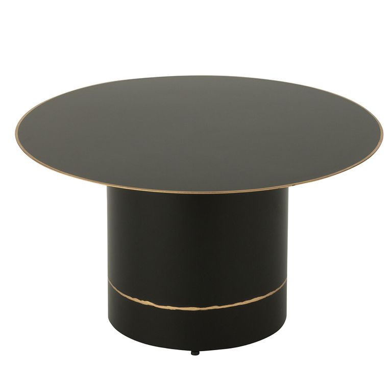 Coffee Table - Round - Small - Cyll Base with Golden Border - Black - Metal