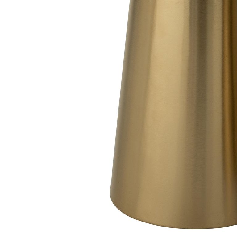 Coffee Table - Set of 2 - Cone Base - Bronze and Taupe - Marble Effect and Metal