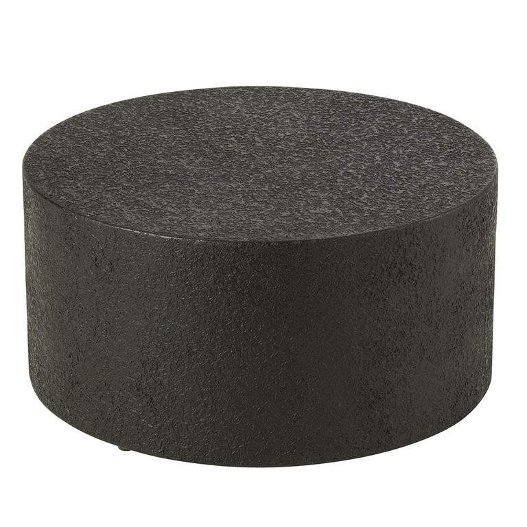 Cylinder Coffee Table - Round - Drum Base - Black - Wood