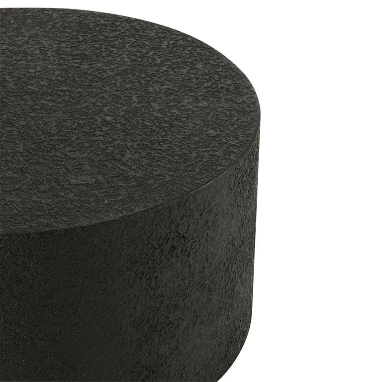 Cylinder Coffee Table - Round - Drum Base - Black - Wood
