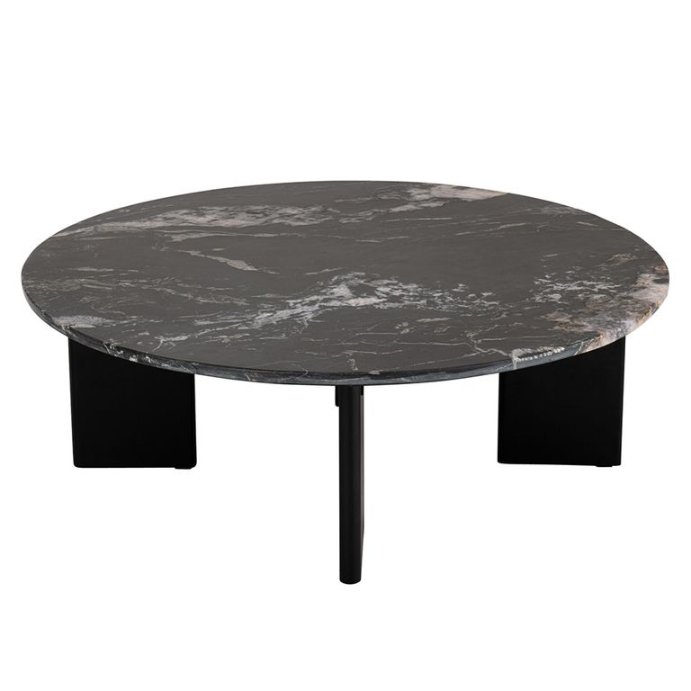 Mathilde Coffee Table - Round - Large - Black - Marble