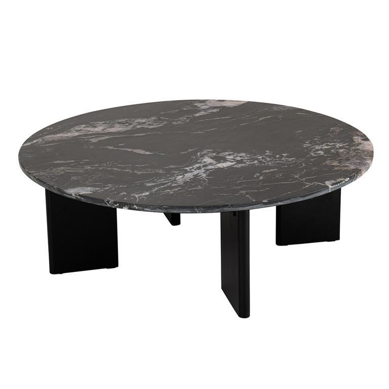 Mathilde Coffee Table - Round - Large - Black - Marble