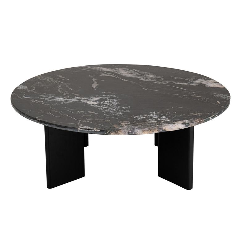 Mathilde Coffee Table - Round - Large - Black - Marble