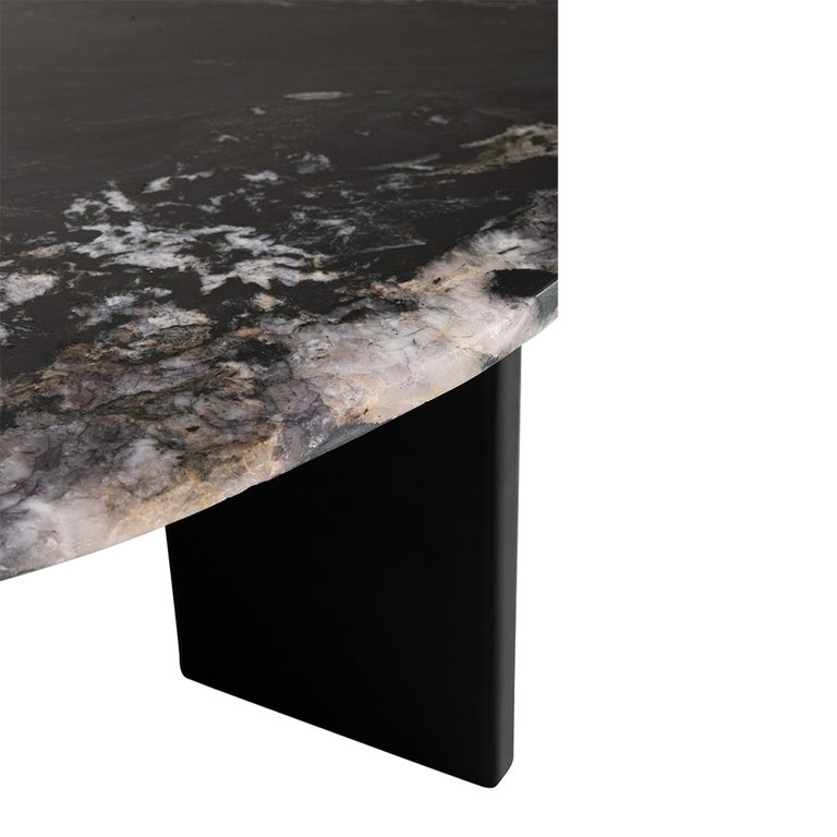 Mathilde Coffee Table - Round - Large - Black - Marble