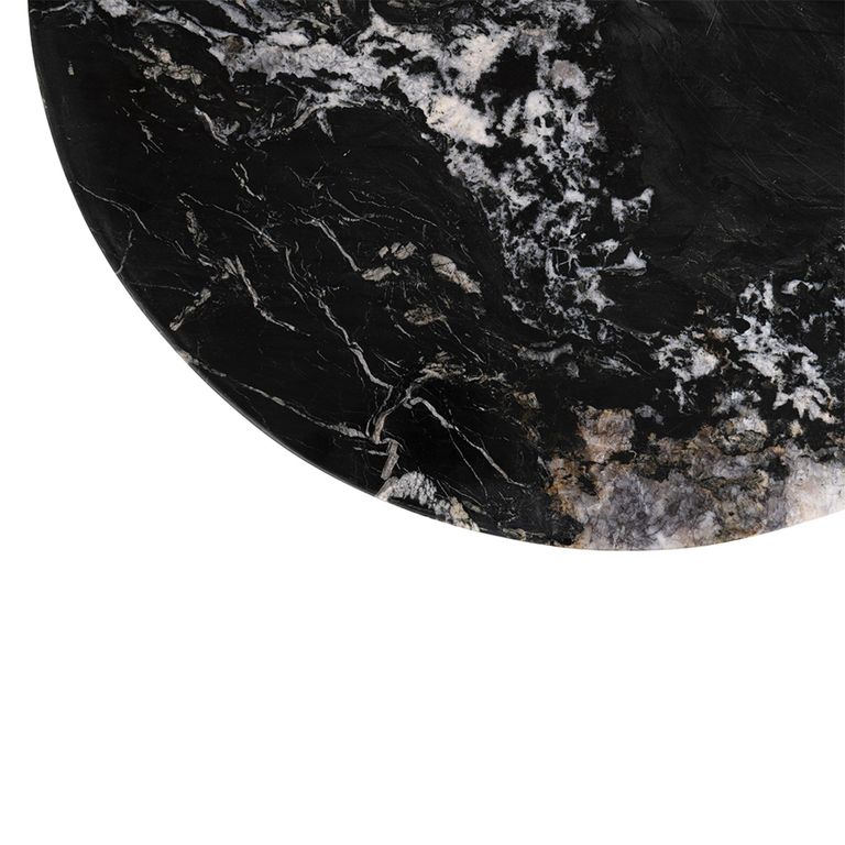 Mathilde Coffee Table - Round - Large - Black - Marble