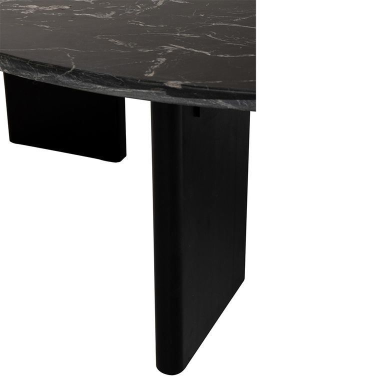 Mathilde Coffee Table - Round - Large - Black - Marble