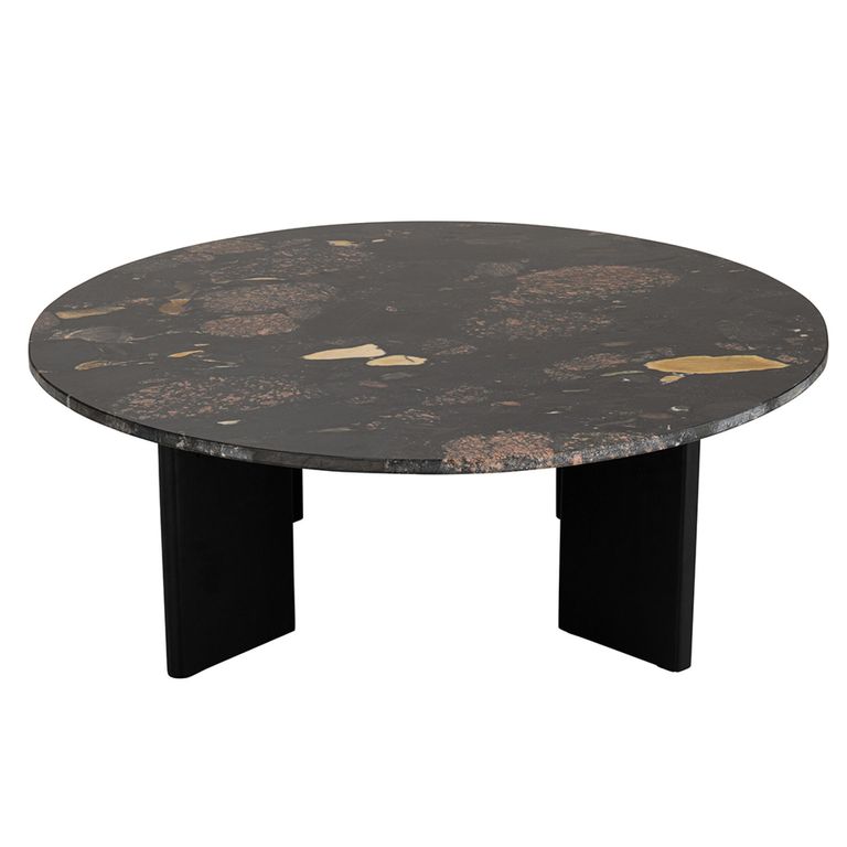 Mathilde Coffee Table - Round - Large - Black Peach - Marble