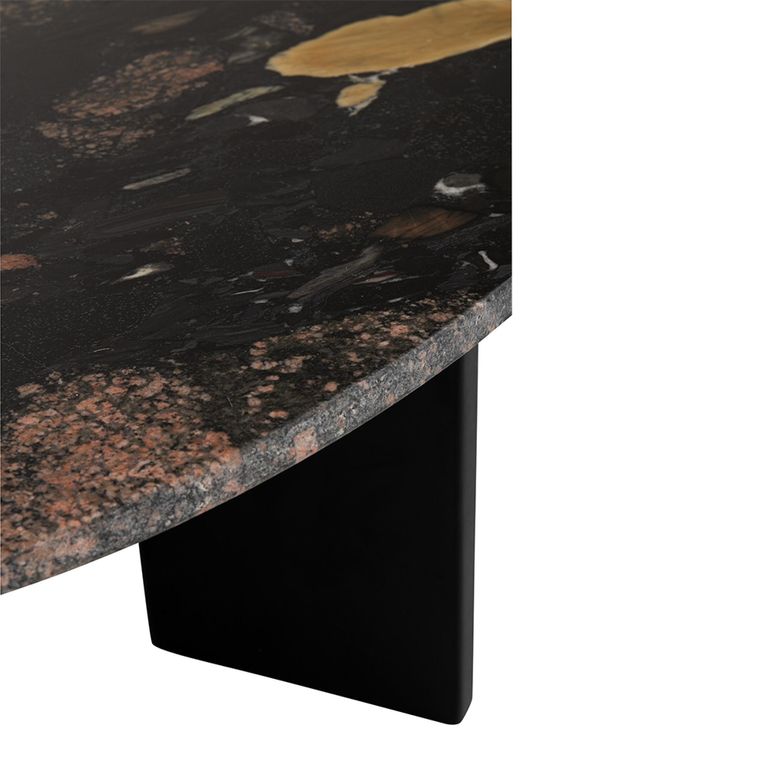 Mathilde Coffee Table - Round - Large - Black Peach - Marble