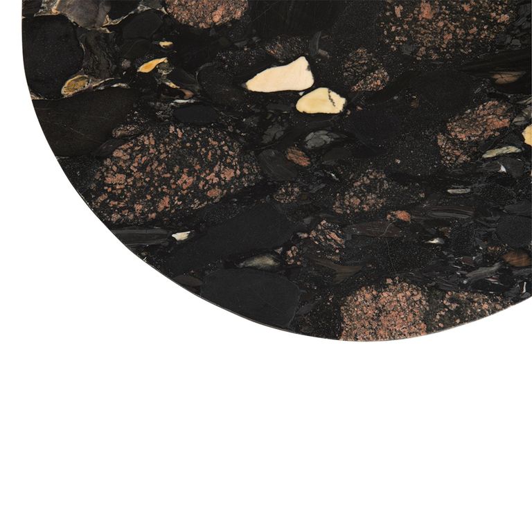 Mathilde Coffee Table - Round - Large - Black Peach - Marble