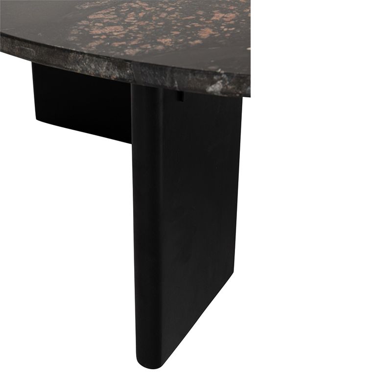 Mathilde Coffee Table - Round - Large - Black Peach - Marble