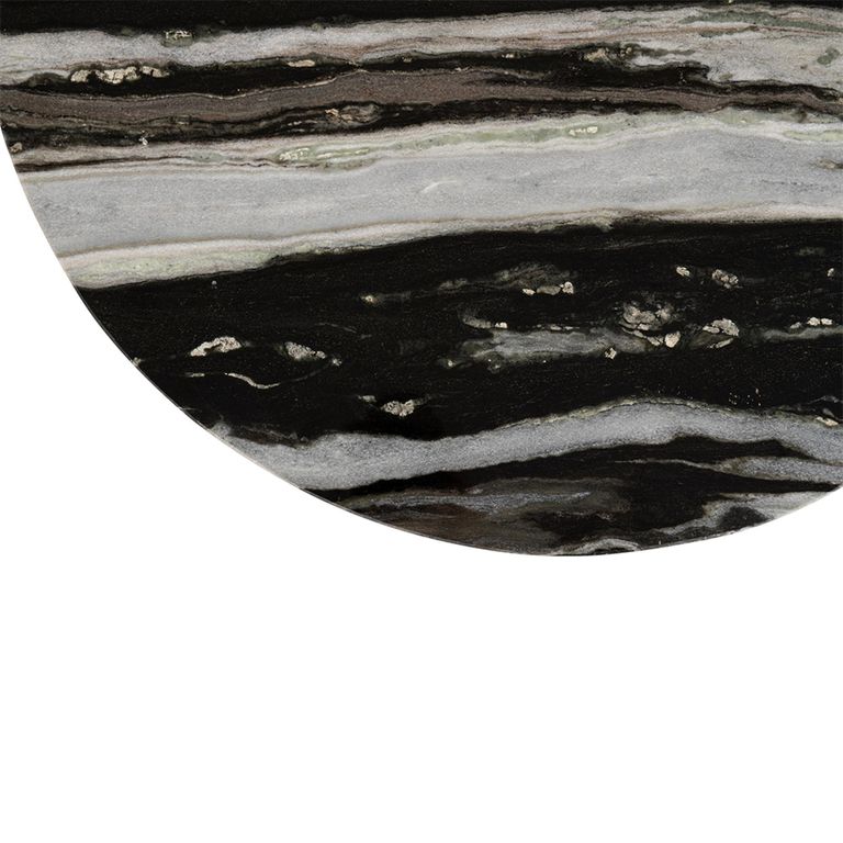 Mathilde Coffee Table - Round - Large - Black and Grey - Marble