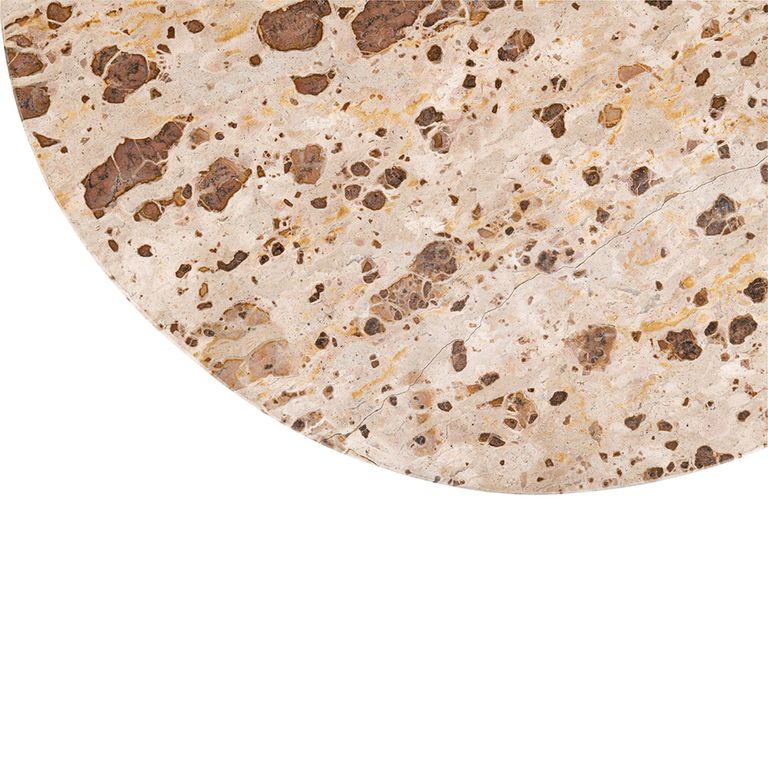Mathilde Coffee Table - Round - Large - Natural and Beige - Marble